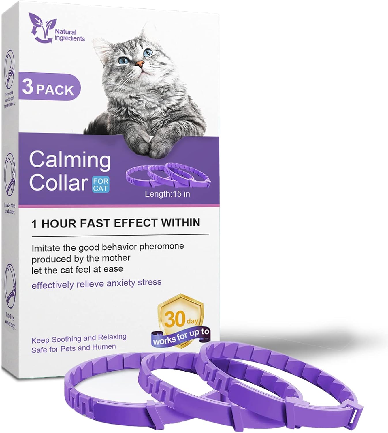 Calming Collar for Cats 3 Packs Cat Calming Collar Water