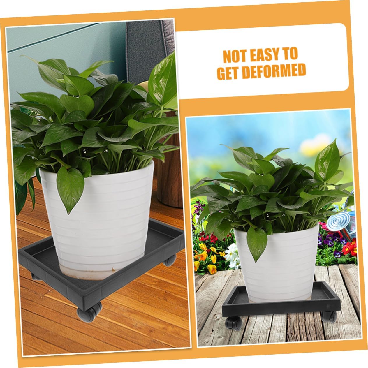 Plant Wheels Heavy Duty Planter Tray Base Easy to Move Flower Pot Holder Pot Tray Planter