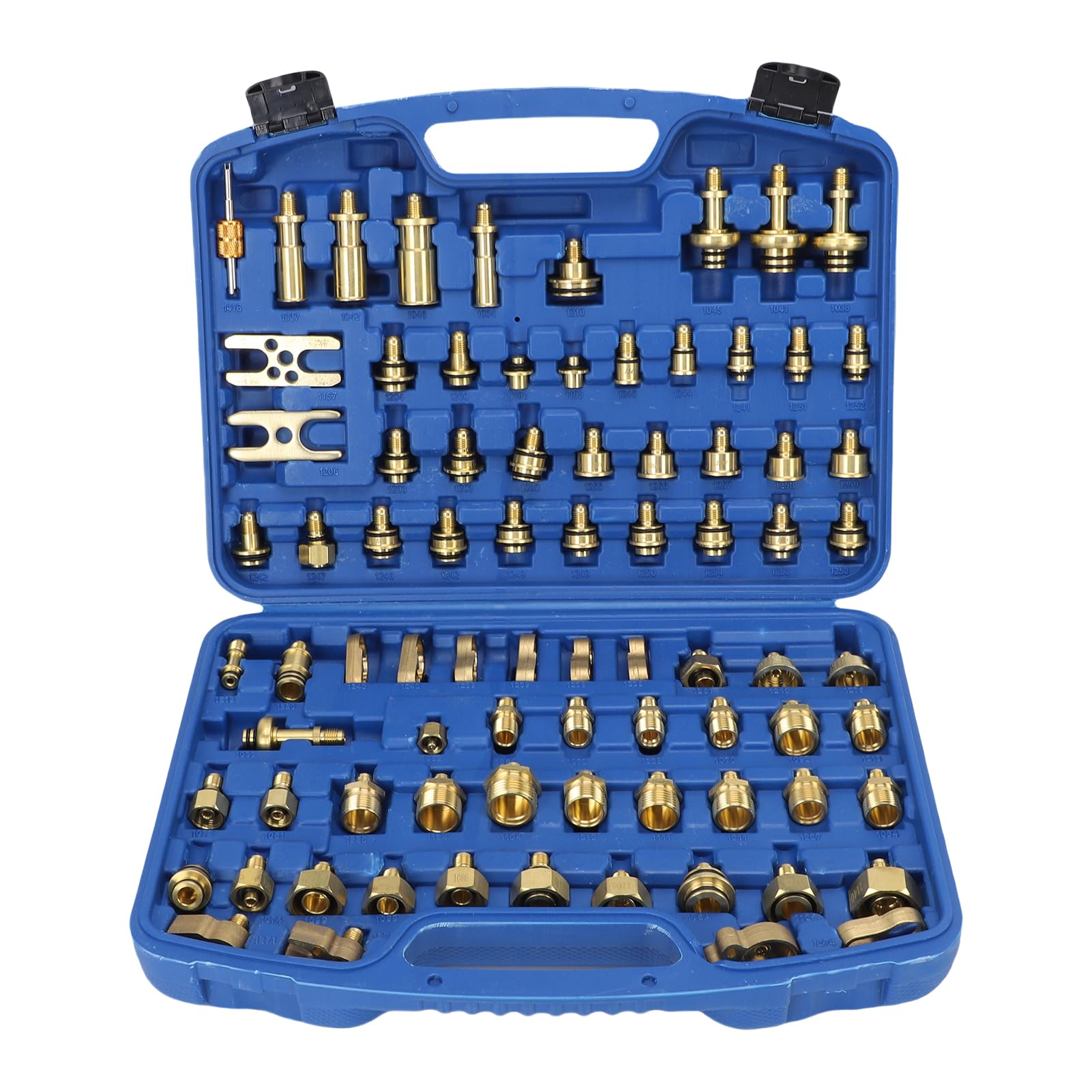 Kit de Prueba de Fugas de Aire Acondicionado Automotriz de 81 Piezas, Herramienta Profesional de Detección de CA de Latón con Estuche de Almacenamiento Resistente, para Re
