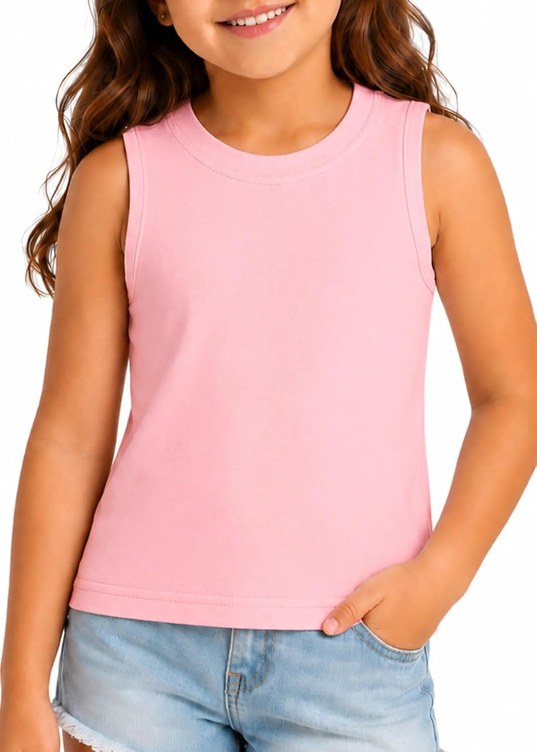 Toddler Girls Tank Top – Summer Sleeveless Tee, Comfortable Basic Top for Dance, Gym & Casual Wear
