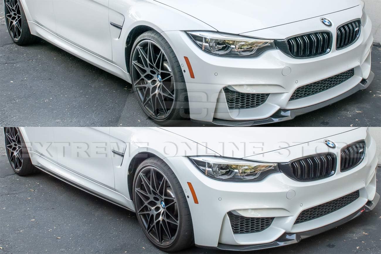 Repalcement for 2014-2018 BMW F80 M3 | M-Performance Style Carbon Fiber Side Skirts Rocker Panels Extension