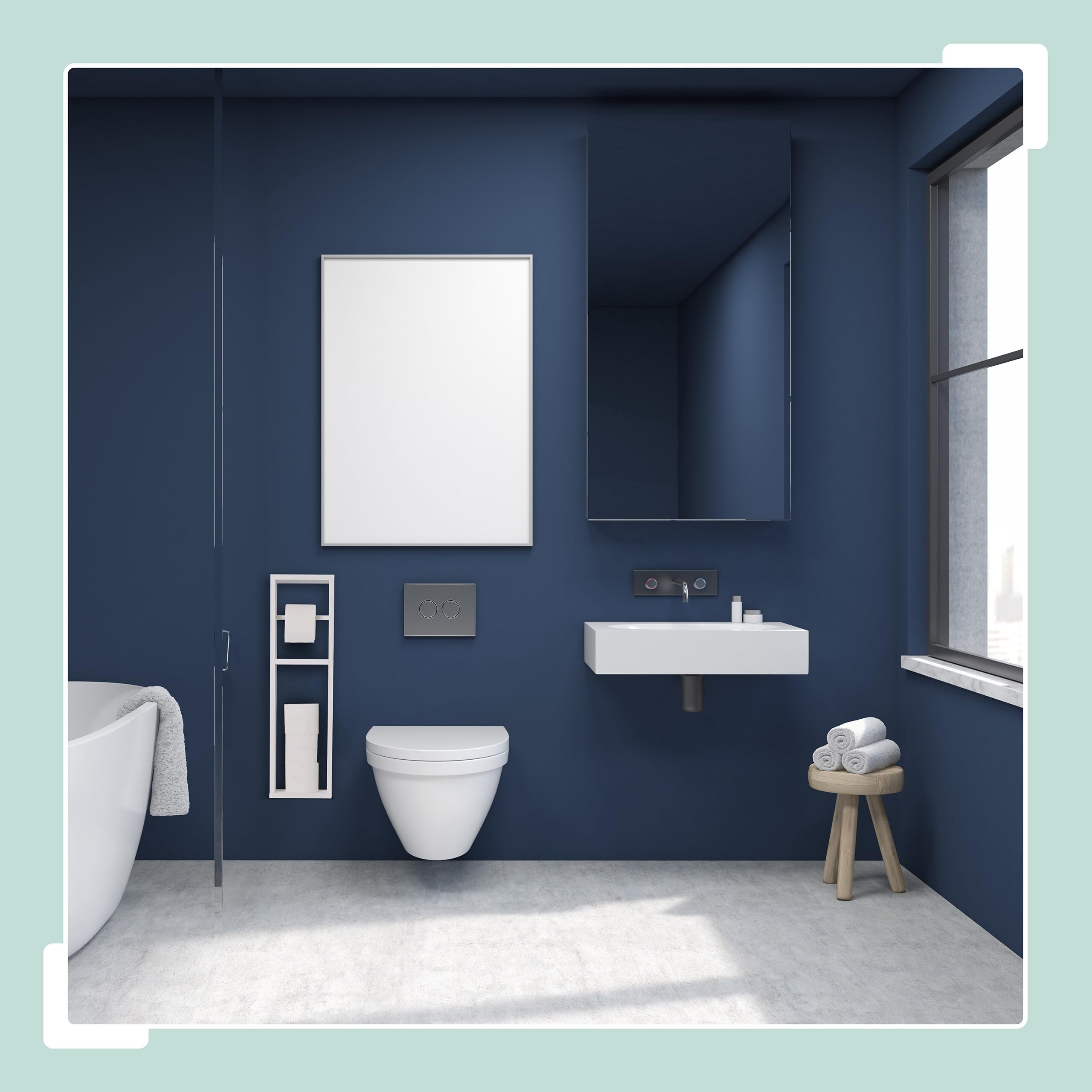 Relaxdays Support pour Votre Papier Toilette, Bois de Noyer, H x L x P : env. 70 x 20 x 13 cm, Blanc