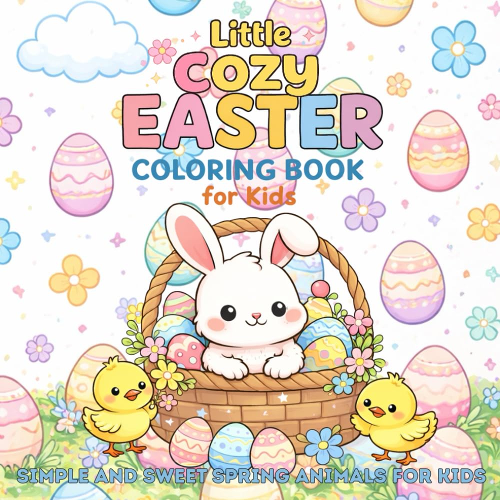 Little Cozy Easter Coloring Book Simple and Sweet Spring Animals for Kids: An Easter-Themed Cozy Coloring Book with Cute Easter Animals and Simple Spring Scenes