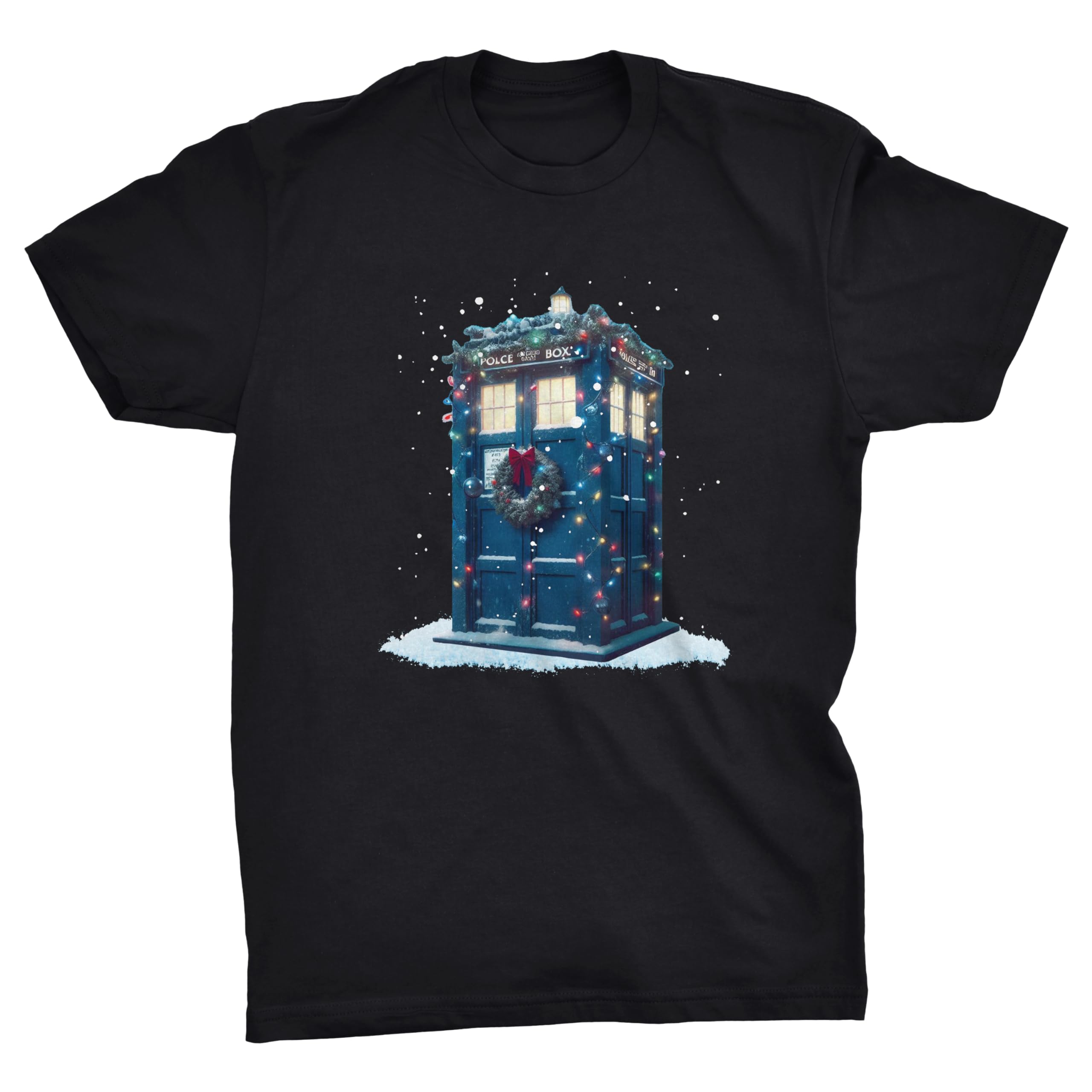 Viper By Gld Products Men's Black Viper Christmas Tardis Science Geek Xmas T-Shirt (, L)