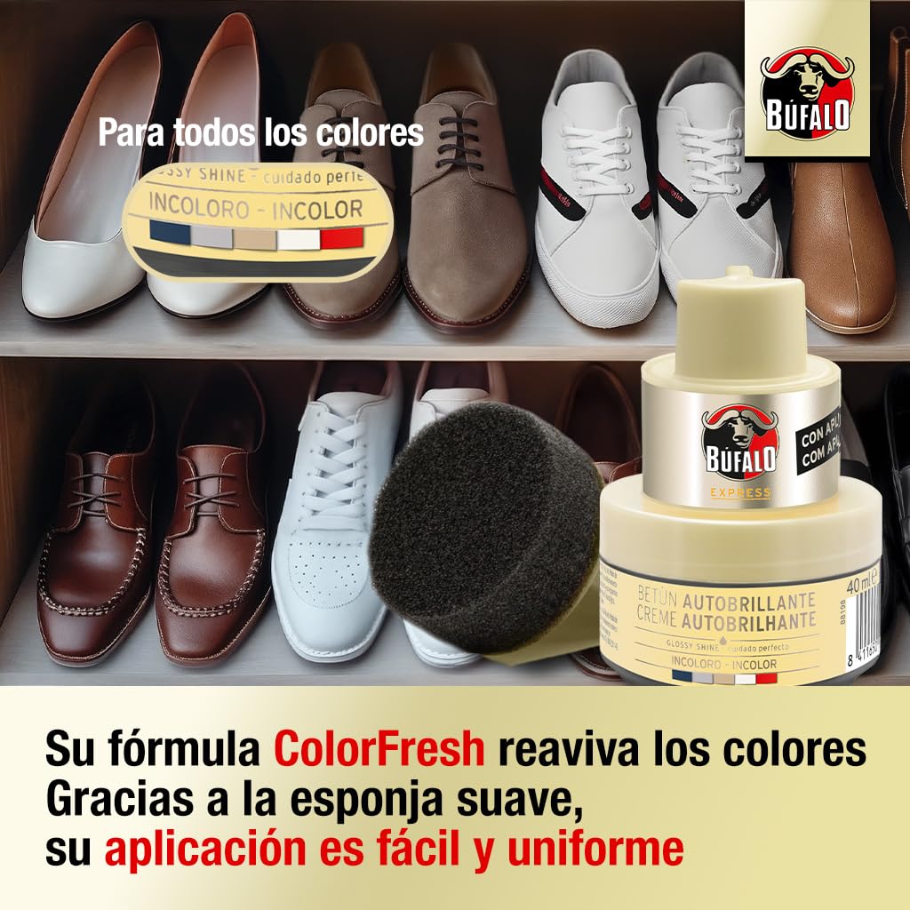 Búfalo - Betún En Crema Autobrillante - Incolor - (1101423 Búfalo), Incoloro, 40 Mililitro