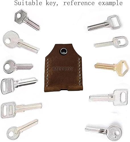 Vista 3 de handmade Keychain leather Protective Key Case Cover key fob protector Key Holder Small Home Storage Bag Key Ring Pouch