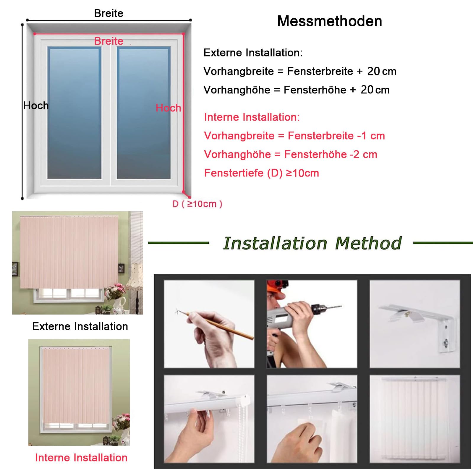 Vertikaljalousie Schiebegardine 89 mm Lamellenvorhang,Raumverdunkelnd Komplettset Jalousie,Blickdicht lichtdurchlässig,für Tür Fenster,Inklusive Montagematerial,Breite×Höhe (100cm x 110cm)