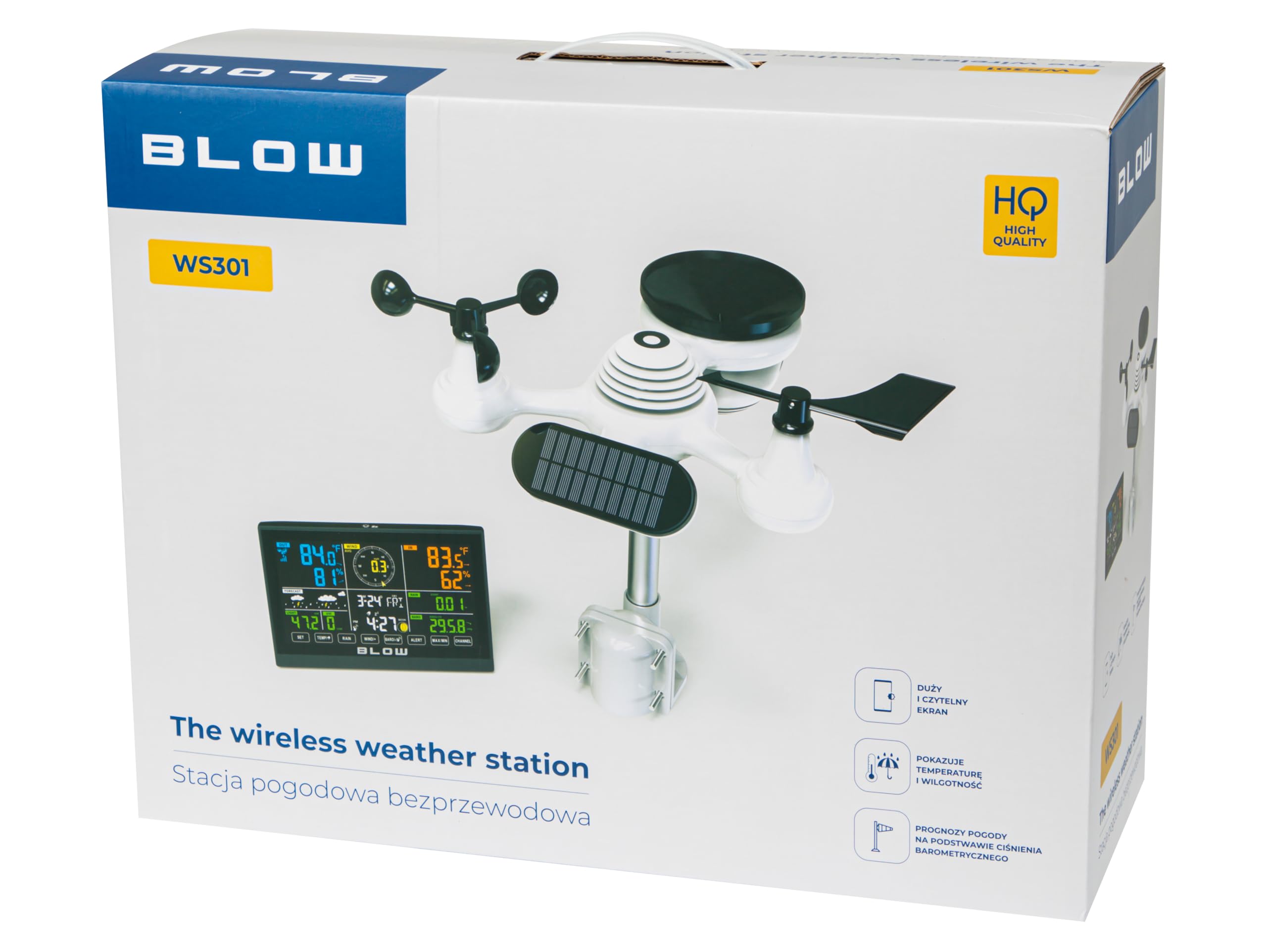 BLOW Stacja pogodowa bezprzewodowa WS301 Biały