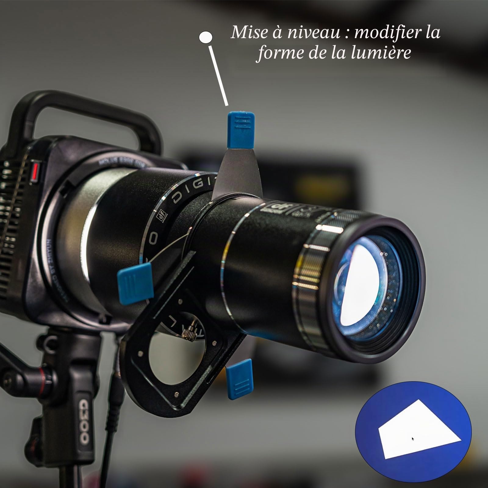 DF DIGITALFOTO Snoot Optique Bowens Monture, 25 Gobos, Accessoire de Projection de 2e Génération pour Projecteur de Photographie, Compatible avec Aputure Amaran 100X/D 200D/X, Godox SL60, Focalisable
