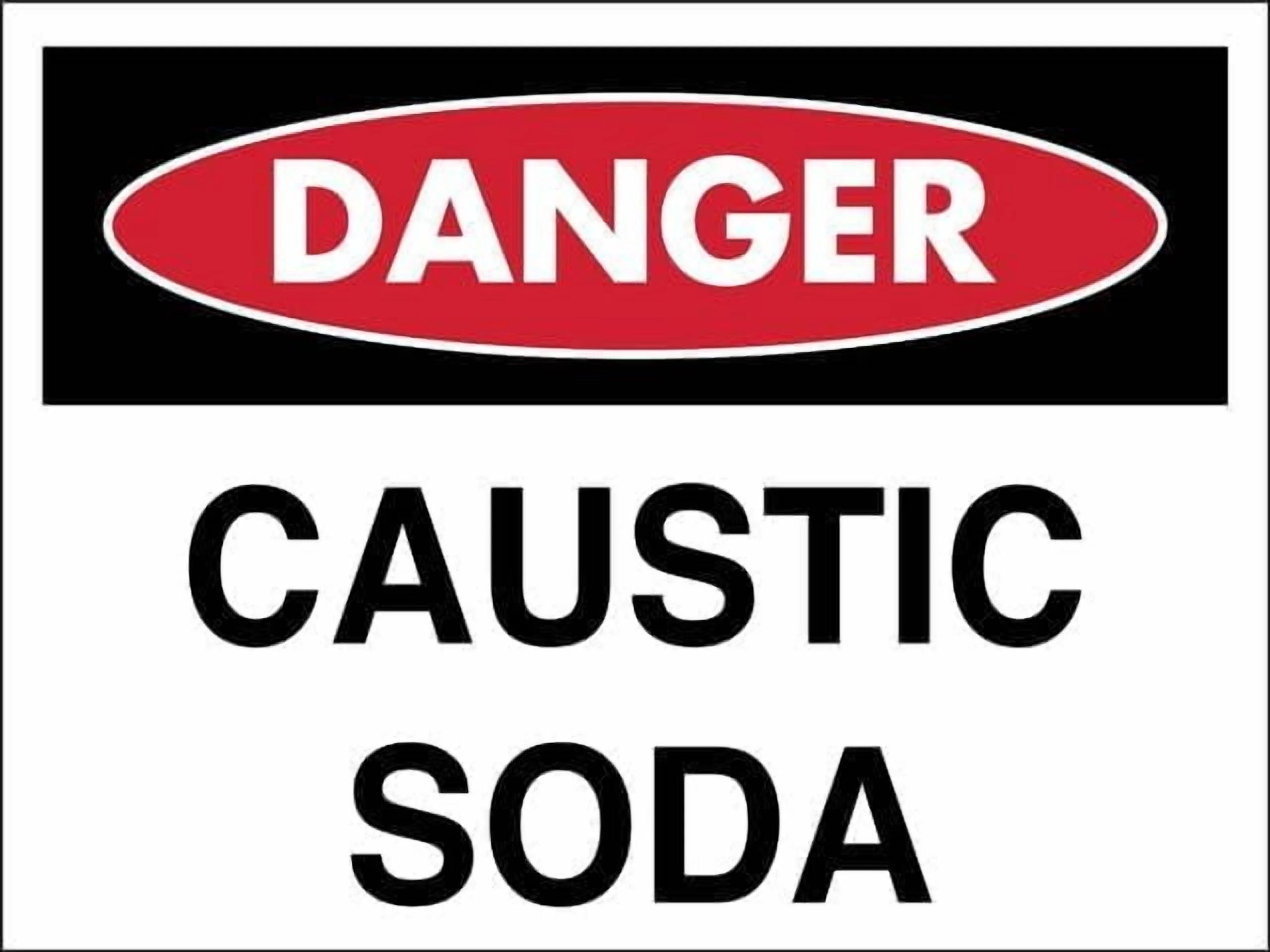 (2-Pack) Metal Tin Sign Danger Caustic Soda Retro Signs 12X8 Inch For Shop Yard Man Cave Garage Outdoor Funny Wall Decor Decorative Poster Plate