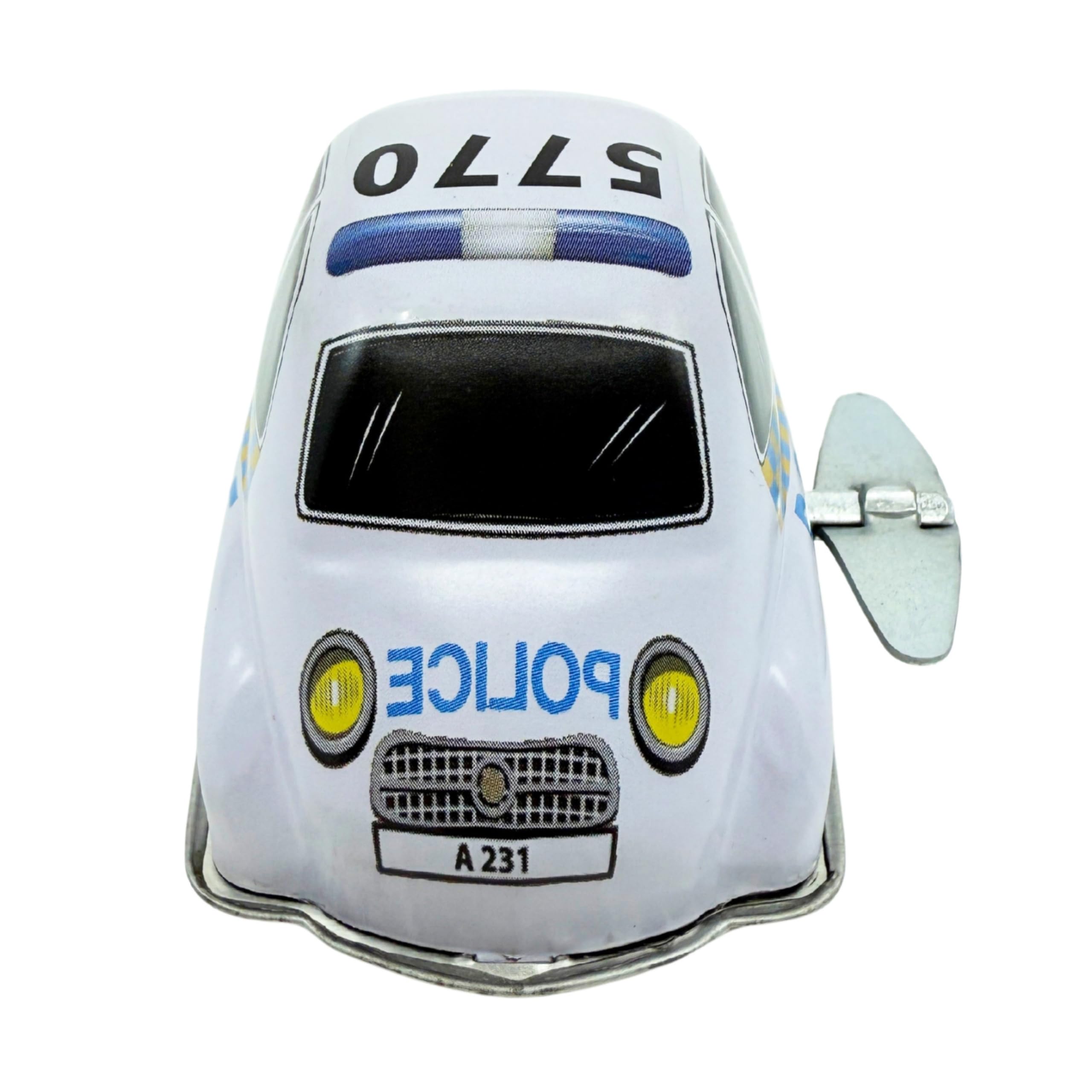 House of Marbes Classic Wind-Up Tin-Toy "Police Car"