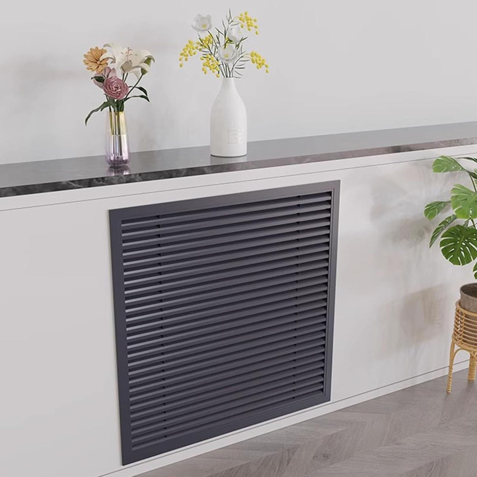 Grille d'aération en alliage d'aluminium design pour cuisine