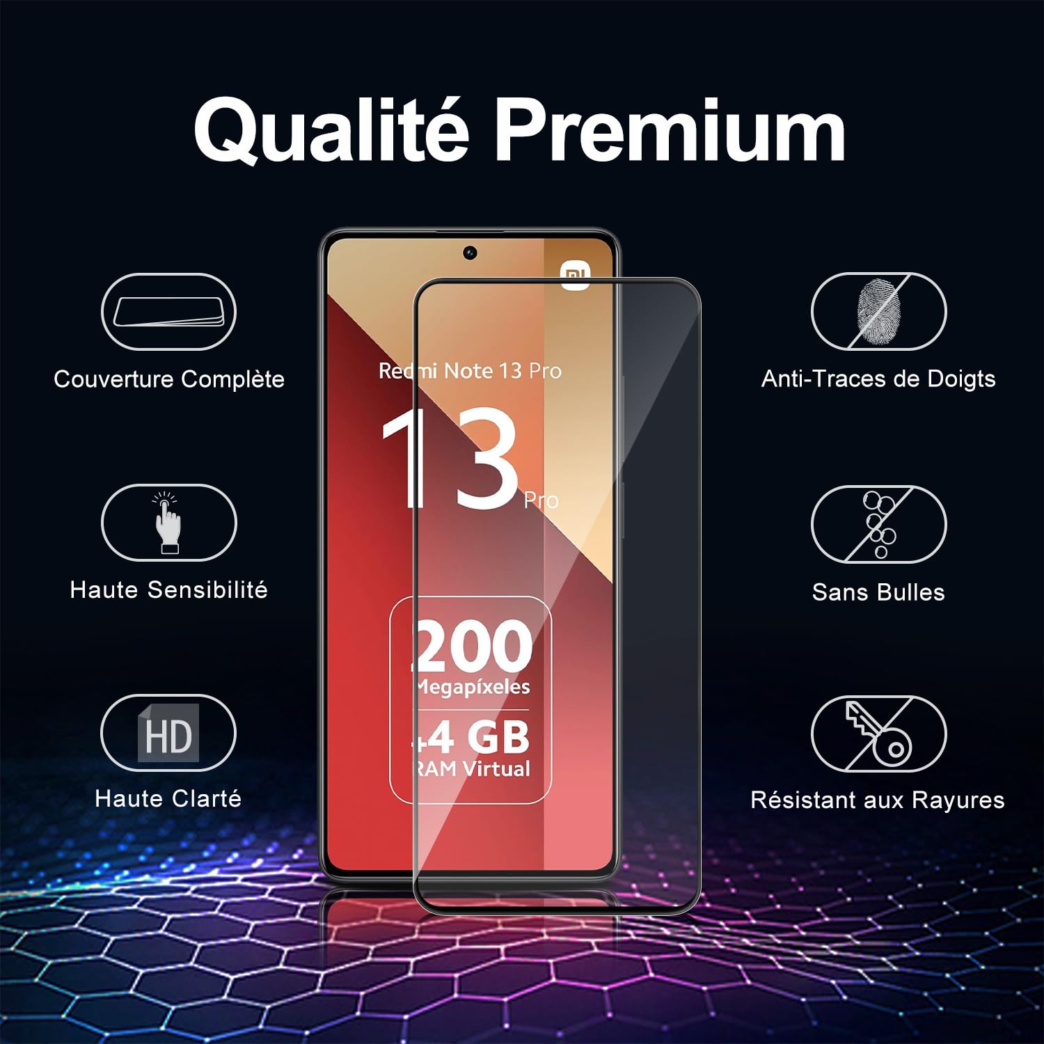 Handyhülle + Panzerglas Für Xiaomi Redmi Note 13 Pro Plus – 9H Härte, Rutschfest & Kratzgeschützt