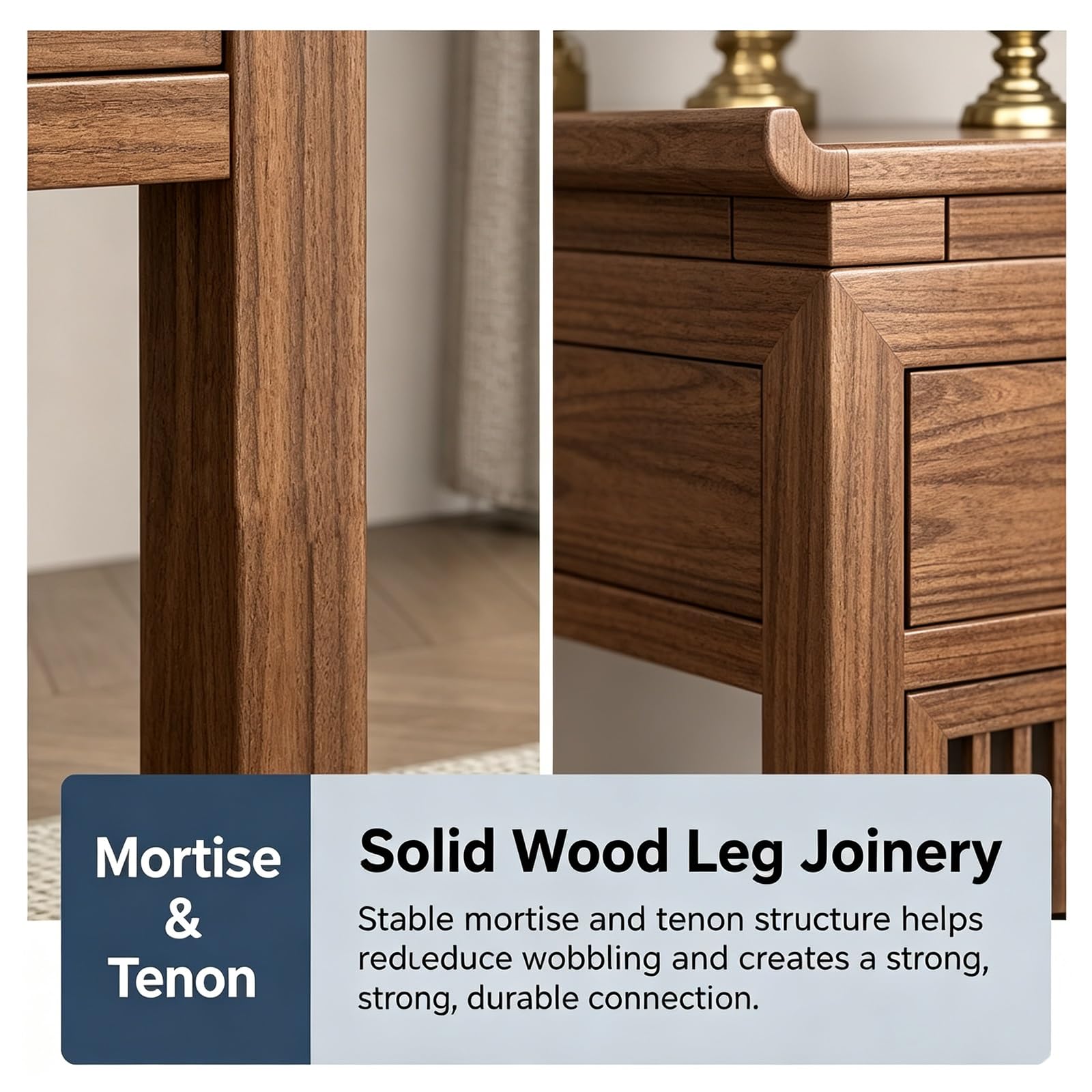 Holz Altarschrank mit Ausziehablage und Doppeltür Design | Standmöbel für Dekor, Meditation und Wohnzimmer(A,26.77*18.90*42.52 in)