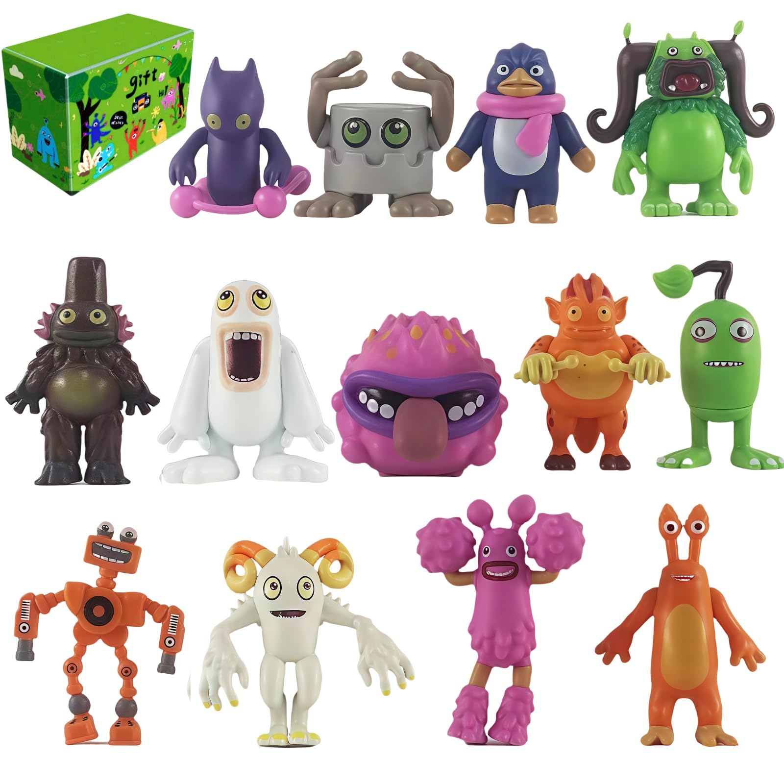Singing Monsters Toys, Mini Action Figure Playset, Wubbox Noggin Toe Jammer Cute Birthday Gift for Boys & Girls 6+Years Old(13pcs)