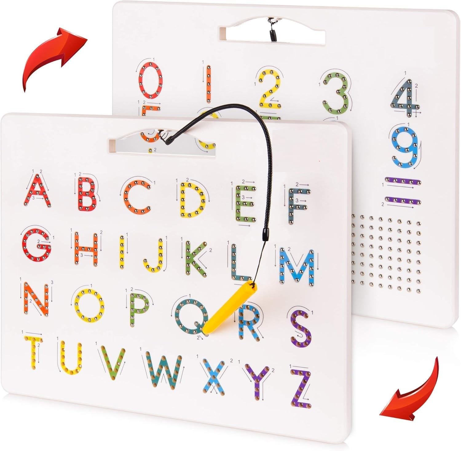Bestie toys Magnetic Alphabet Tracing Board Double Sided Letters & Numbers Tracing Board, ABC Learn to Write with Magnetic Pen, STEM Toy Letters Learning, Handwriting Games, Writing Montessori (B0DBR5WCH7) Amazon Price History, Amazon Price Tracker