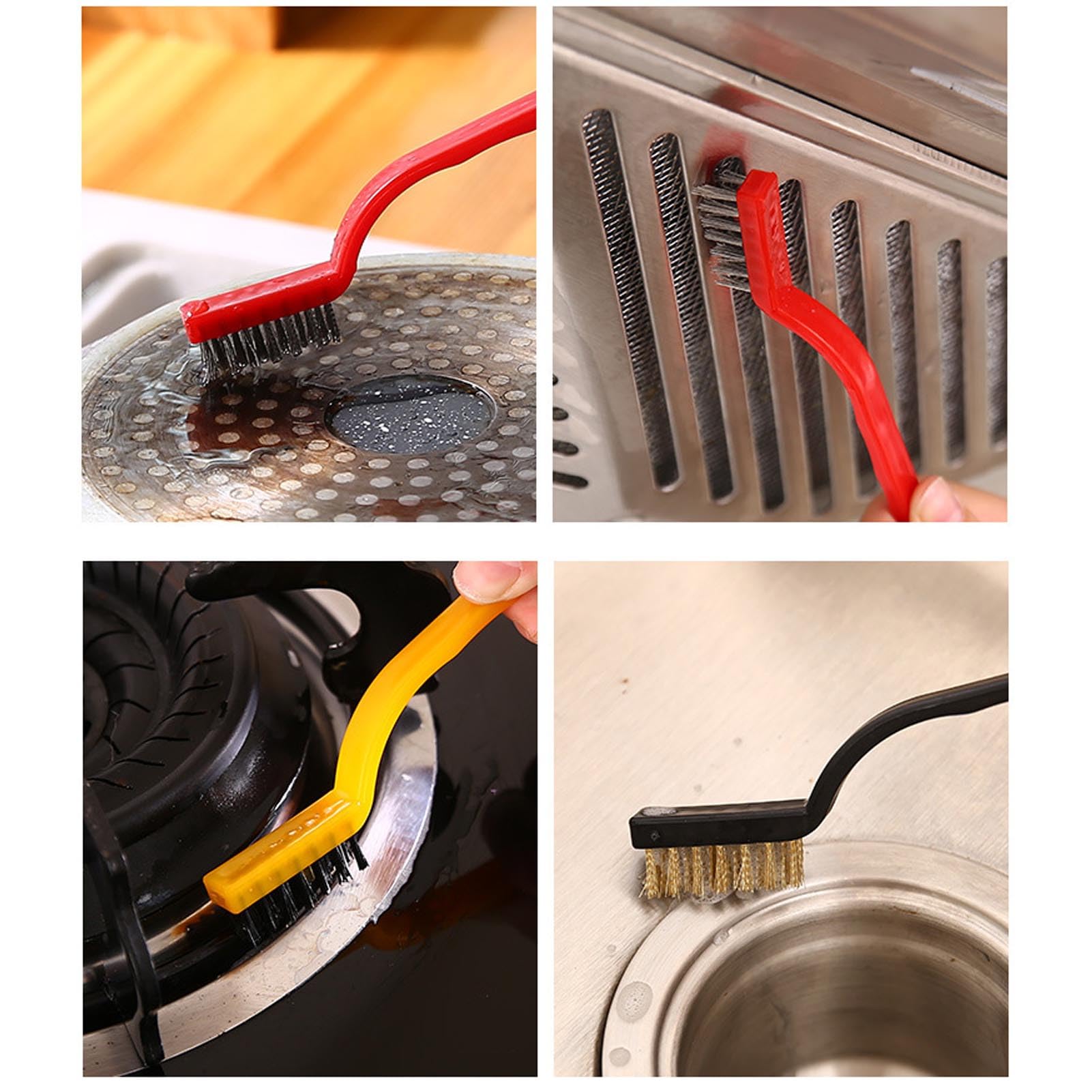 3 Piecevkitchen Cleaning Brush Set Deep Cleaning Supplies Highly Effective Multifunctional Use Household Gas Stove Cleaning Brush Cooktop Scraper