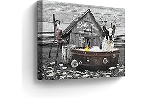 Humorous Boston Terrier Wall Art for the Bathroom