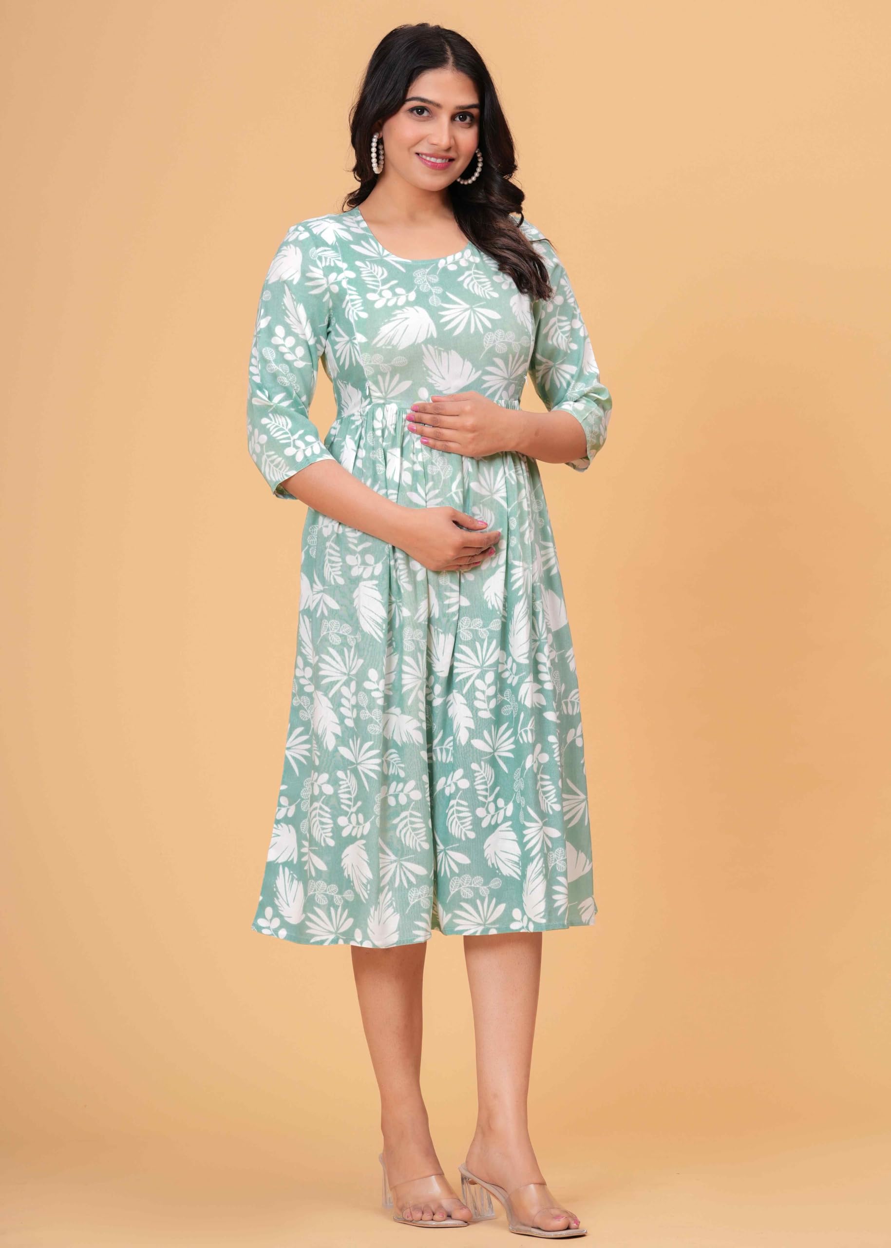 Jikonet Abito premaman da donna Kurti stampato abito premaman allattamento comodo Kurta