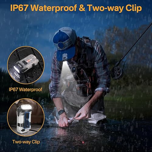 Miniatura 5 de BORUIT V15 - Linterna pequeña EDC de 1200 lúmenes con clip, magente, cálida luz roja azul COB - Mini llavero de bolsillo linternas USB C recargable