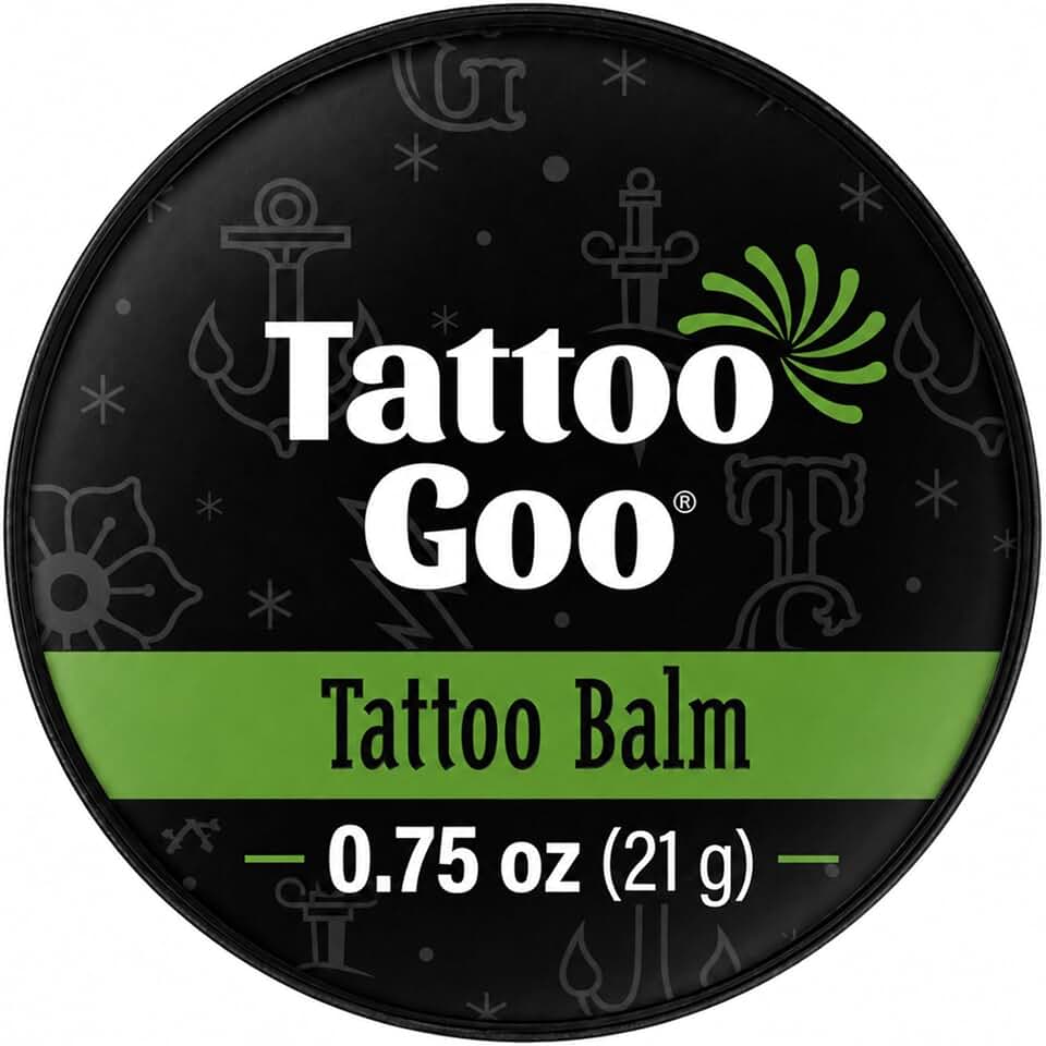 Tattoo Goo Tattoo Aftercare Balm, 0.75 oz (Travel Size), Natural Olive Oil & Beeswax, Supports Vibrant Color, Hydrates Fresh Ink, Moisturizing & Lightweight, No Petroleum, Mild Scent