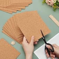 BENECREAT Öntapadós Parafa Tábla Szett 20db - 15x15cm, 2mm Vastag Természetes Parafa Alátét Dekorációhoz, Üzenőtáblához, Barkácsoláshoz 3