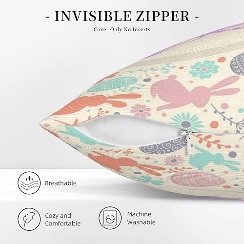 Miniatura 5 de Colourful Easter With Decorative Eggs Soft Corduroy Decorative Square Throw Pillow Cover Cushion Covers Pillowcase Home Decor For Sofa Couch Bed