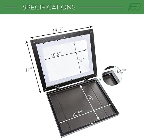 Miniatura 8 de FrameWorks Paquete de 2 marcos de arte de madera de roble claro de 10 x 12.5 pulgadas para niños, marcos para obras de arte infantiles con bordes de
