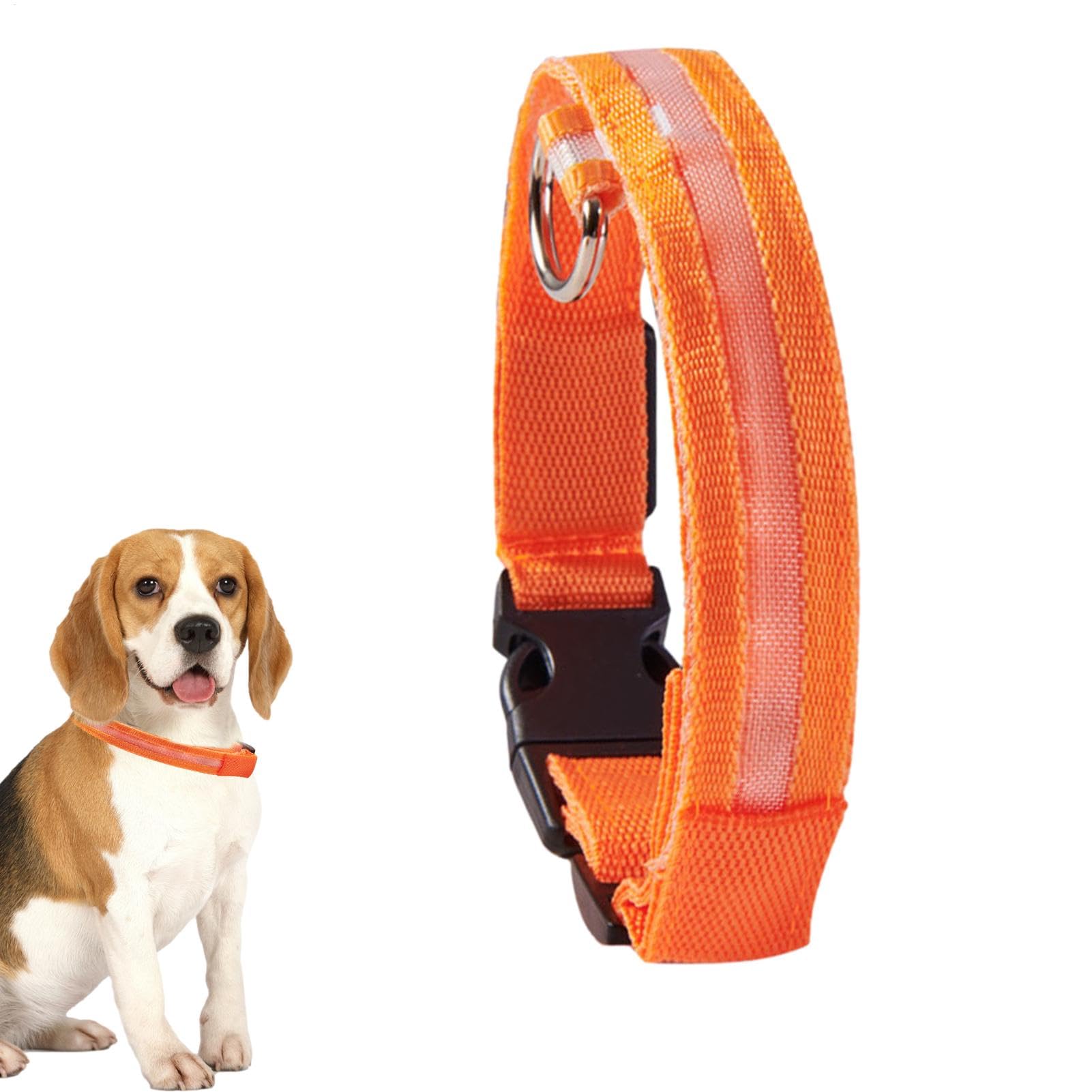 LED | Collare luminoso lampeggiante per cani, collari regolabili che | brillano al buio per cuccioli, cani di taglia media e piccola.