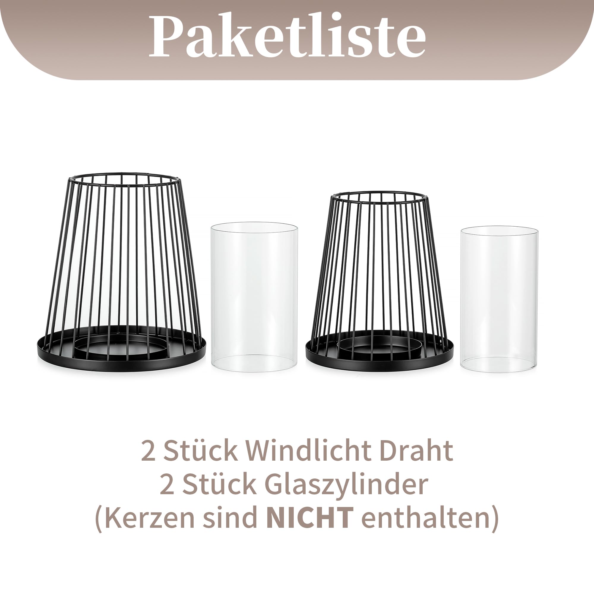 Sziqiqi Portacandele a Colonna Nero Decorazione: Moderni Portacandele da Esterno per Soggiorno Decorazione Tavolo - Set di 2 Porta Candele in Metallo Filo di Ferro per Balcone Camera da Letto Natale