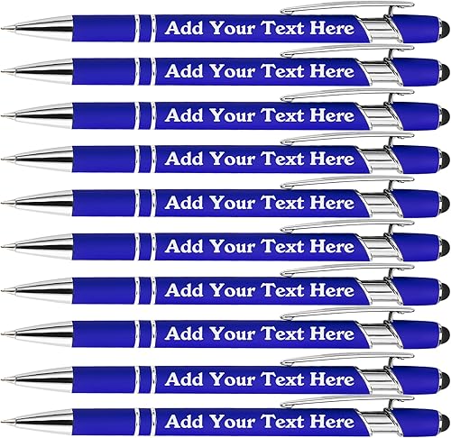 Miniatura 69 de Bolígrafos personalizados a granel grabados personalizados con punta de lápiz capacitivo, bolígrafos personalizados de tinta negra, regalos