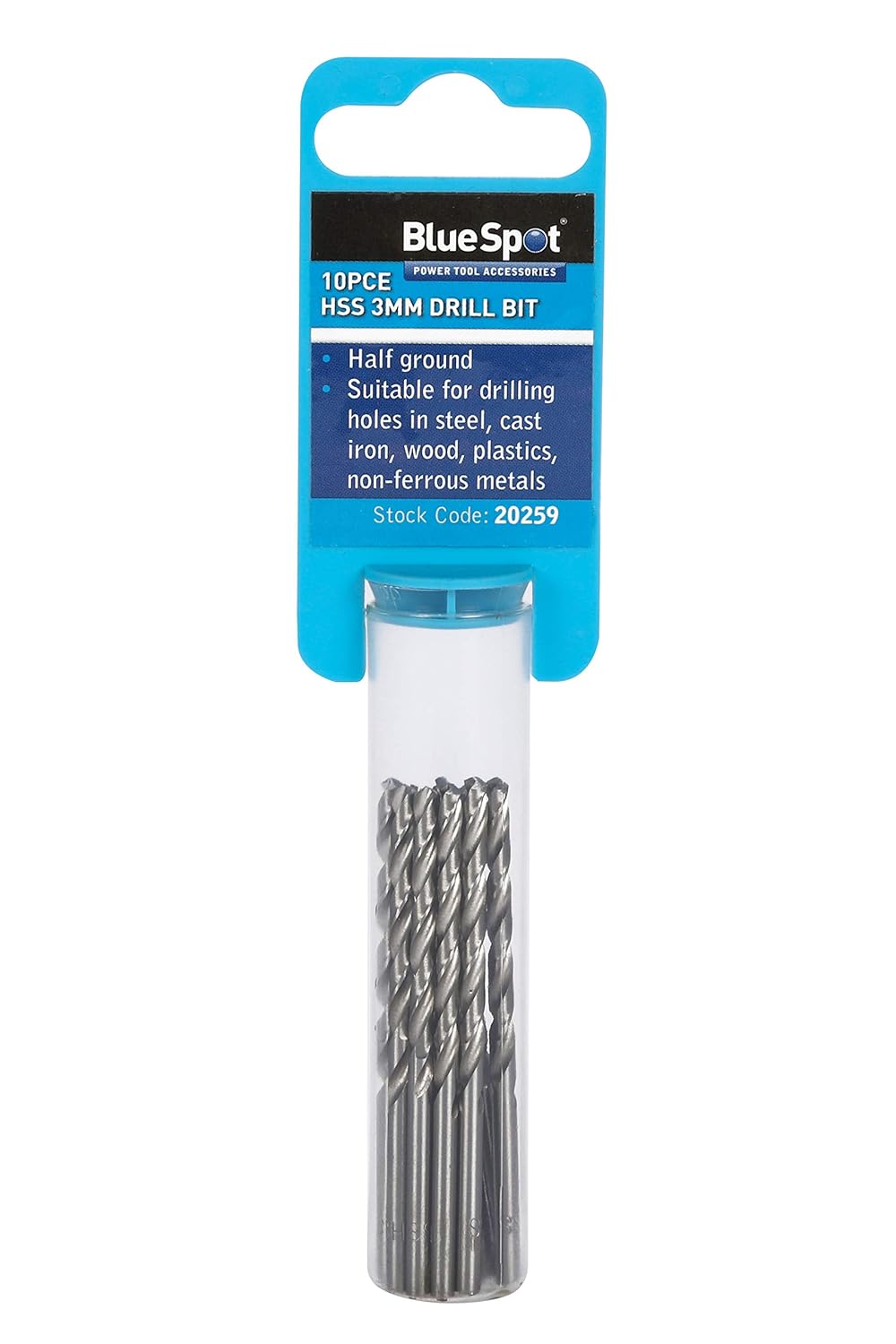 Bluespot 20259 10pce 3mm HSS Drill Set