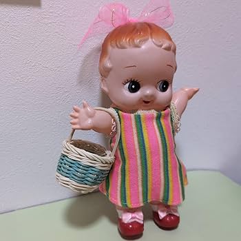 Amazon.co.jp: セルロイド人形 デコちゃん カゴ付き レトロ