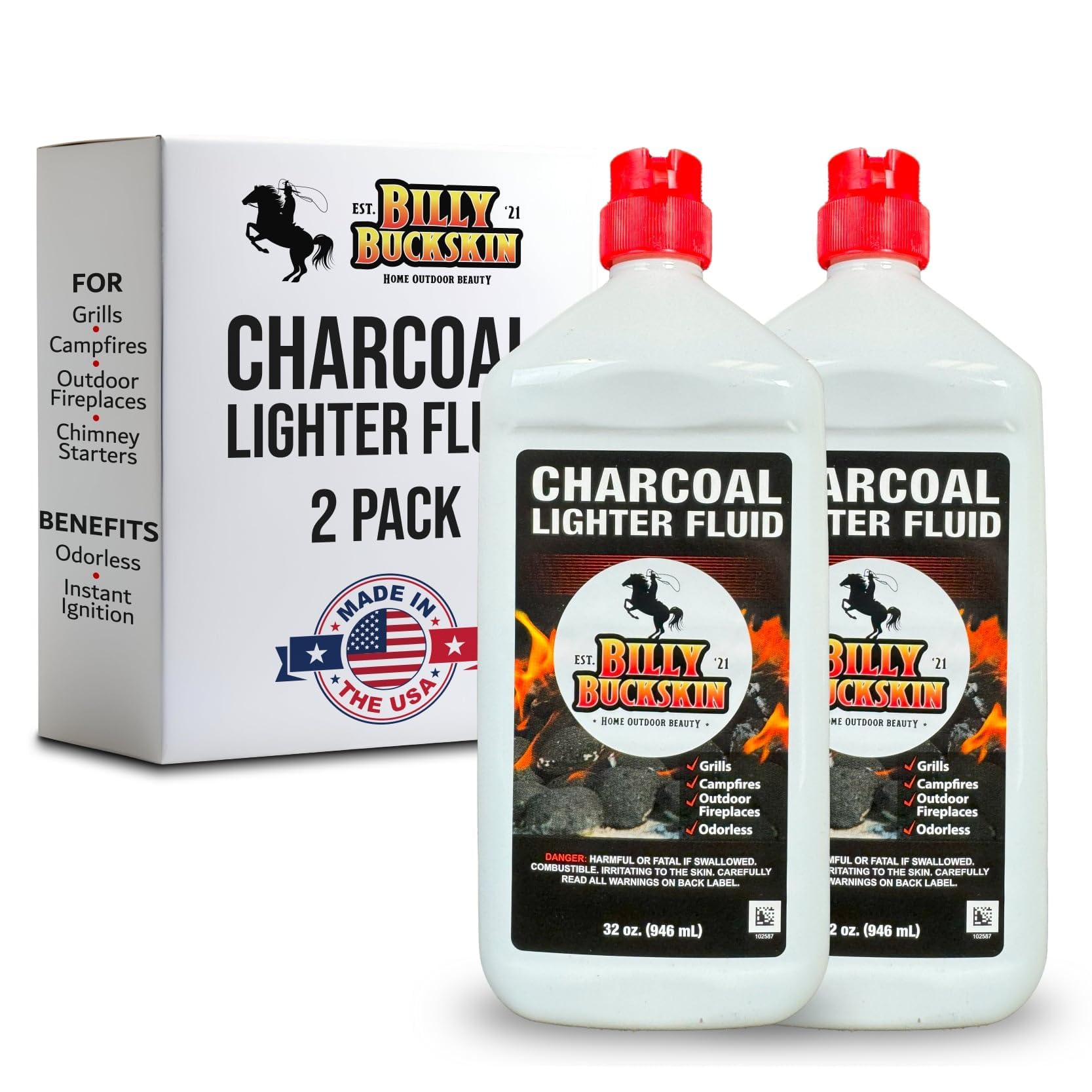 BILLY BUCKSKIN HOME & BEAUTY Charcoal Lighter Fluid - lighters and matches | Mubboo