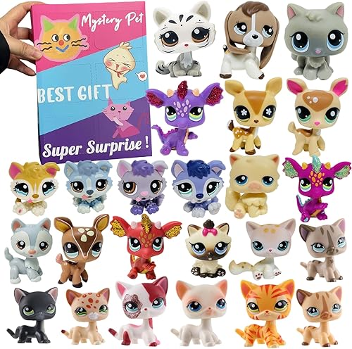 LPS - Paquete de 6 piezas de juguete para gatos al azar, raro y viejo, lote de mascotas, mini figura de acción de gatito, regalo para niños y niñas
