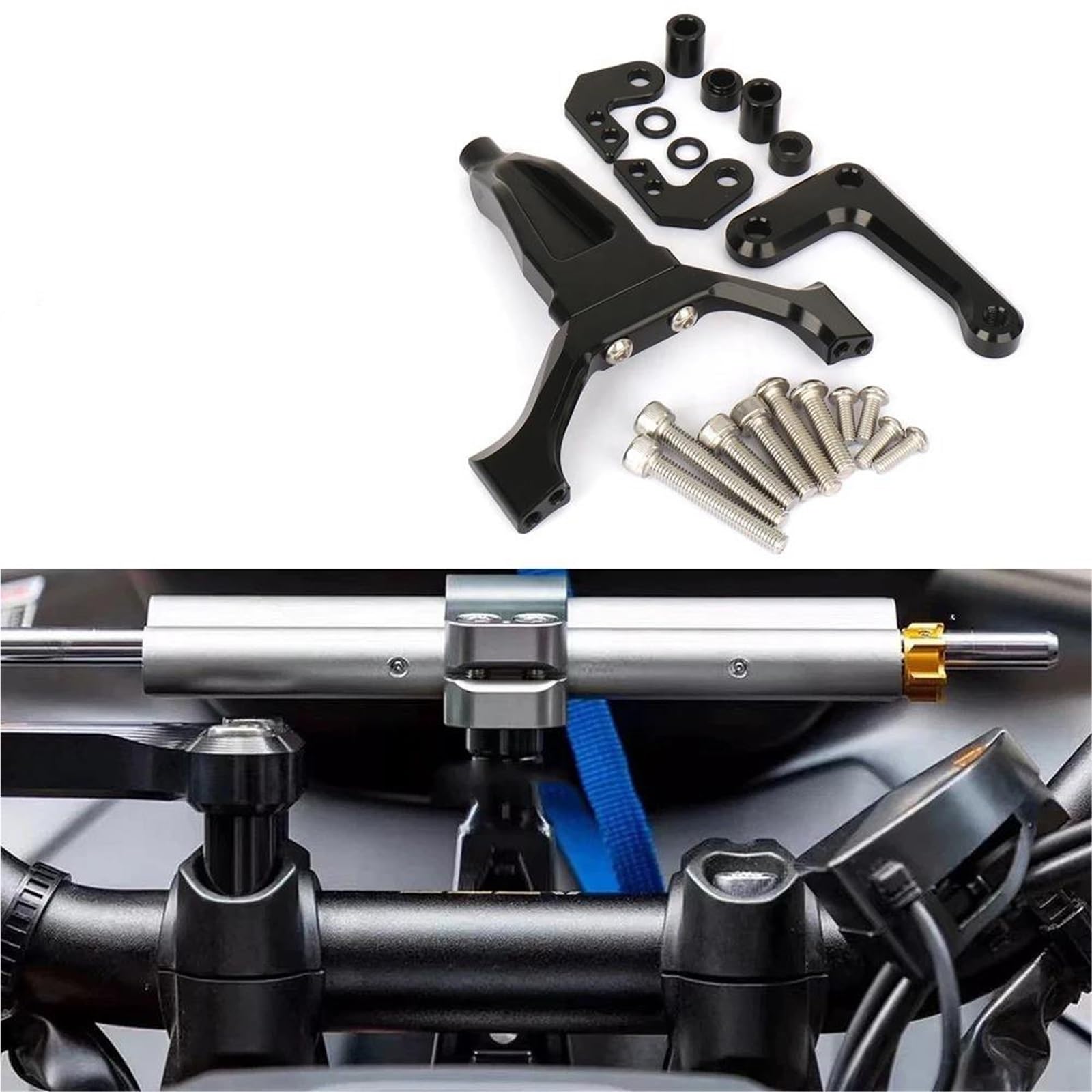 Kit Adattatore Ammortizzatore Di Sterzo CNC Per Motocicletta Per YAMAHA MT09 SP 2024-2025 Ammortizzatore Motocicletta Ammortizzatori Lineari(SET 2)