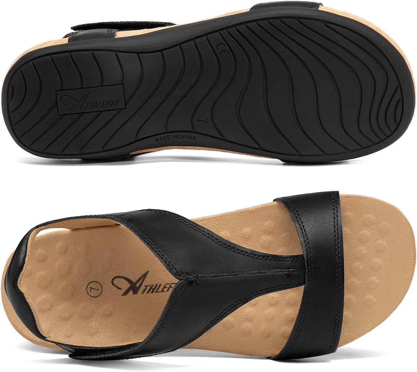 Athlefit Orthopedic Sandals for Women Comfortable Beach Orthotic Sandals with Arch Support - Image 6
