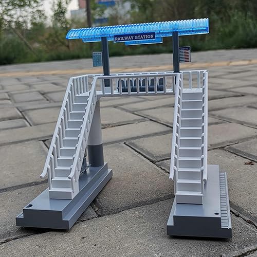 Miniatura 2 de 18 estación de ferrocarril de la simulación, modelo de construcción para la decoración micro del paisaje del paisaje del paisaje del diorama de la