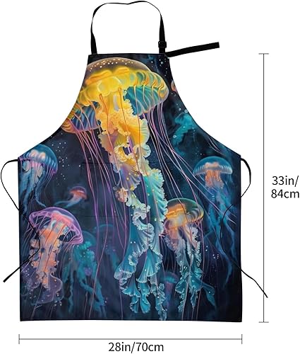 Miniatura 3 de Waterproof Apron With 2 Pockets,Kitchen Chef Aprons Bibs For Cooking Baking Painting Gardening Grooming