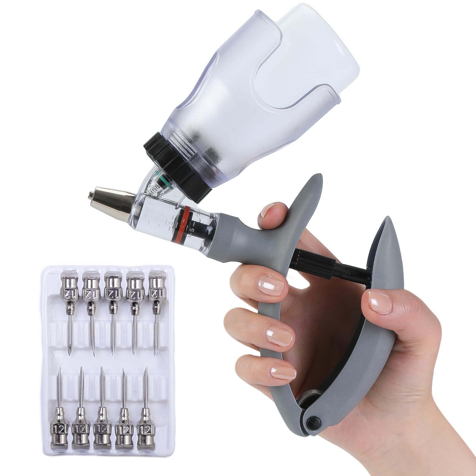 5ml Continuous Self-Refilling Livestock Syringe, 10 Needles Included