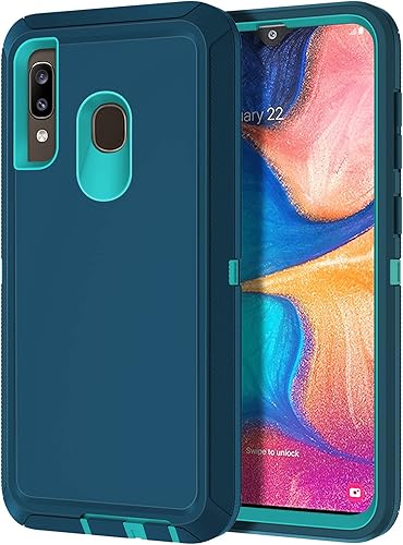 Miniatura 7 de I-HONVA Funda para Samsung Galaxy A30, Galaxy A20 a prueba de golpes, protección de cuerpo completo 3 en 1, sin protección de pantalla, resistente y