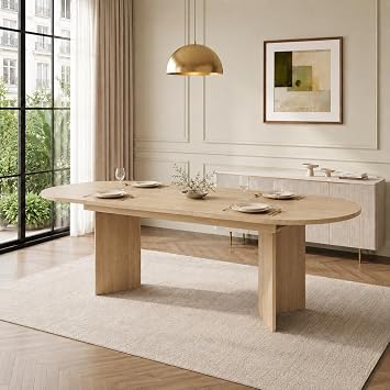 120-160cm Oval Extendable Dining Table for 4-6, Oak