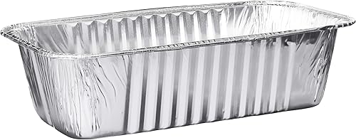 Plasticpro Sartenes desechables de aluminio para pan, utensilios de cocina perfectos para hornear pasteles, pan, pastel de carne, lasaña (50, 5