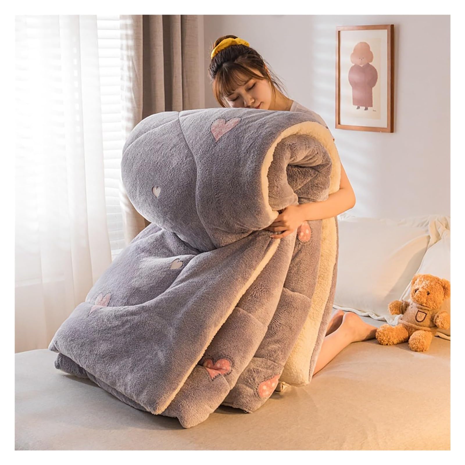 Edredón reversible contra el frío invernal transpirable para noches de descanso profundo