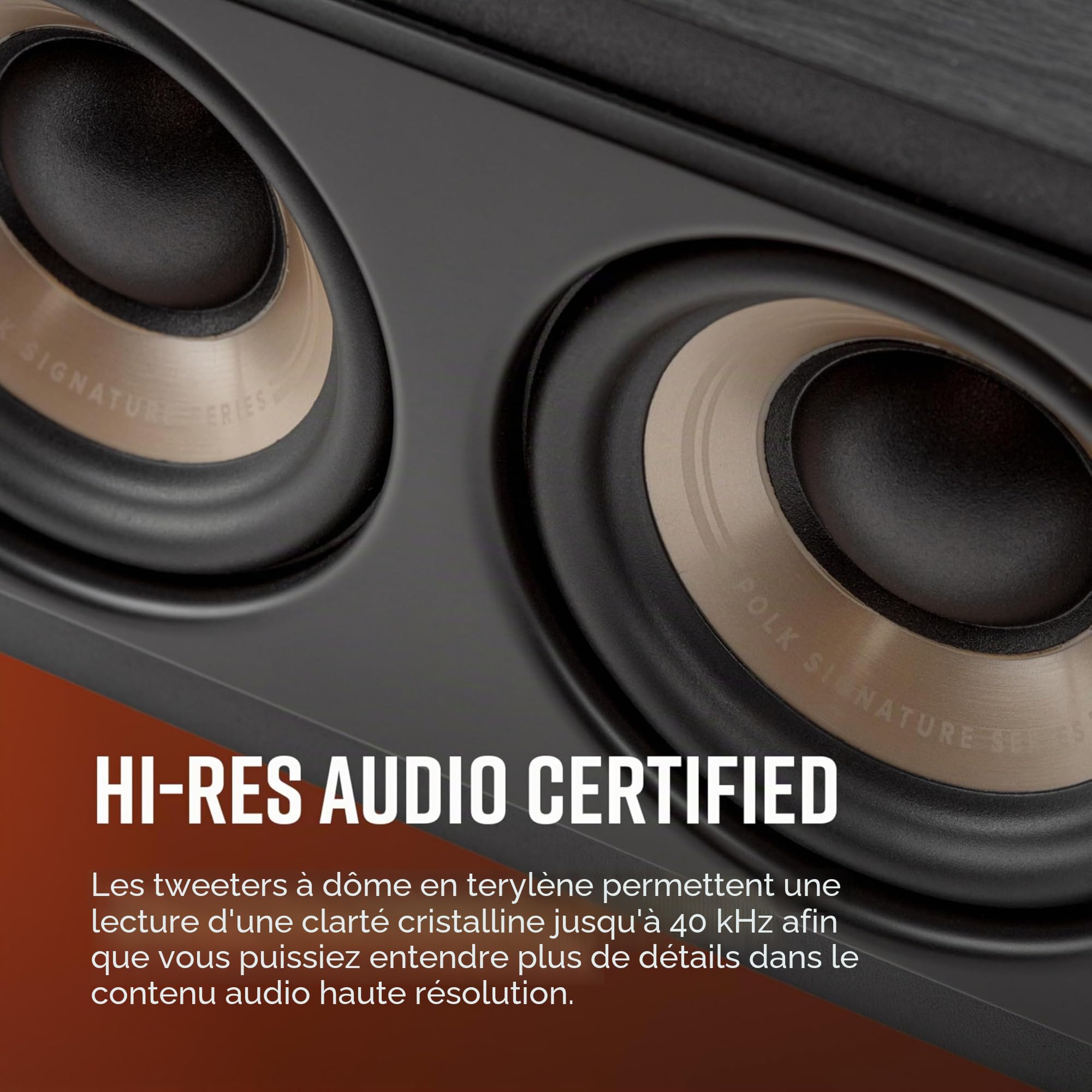 Polk Audio Signature Elite ES35 Enceinte Centrale Hi-Res, Compatible Dolby Atmos/DTS:X (Pièce) - Noire