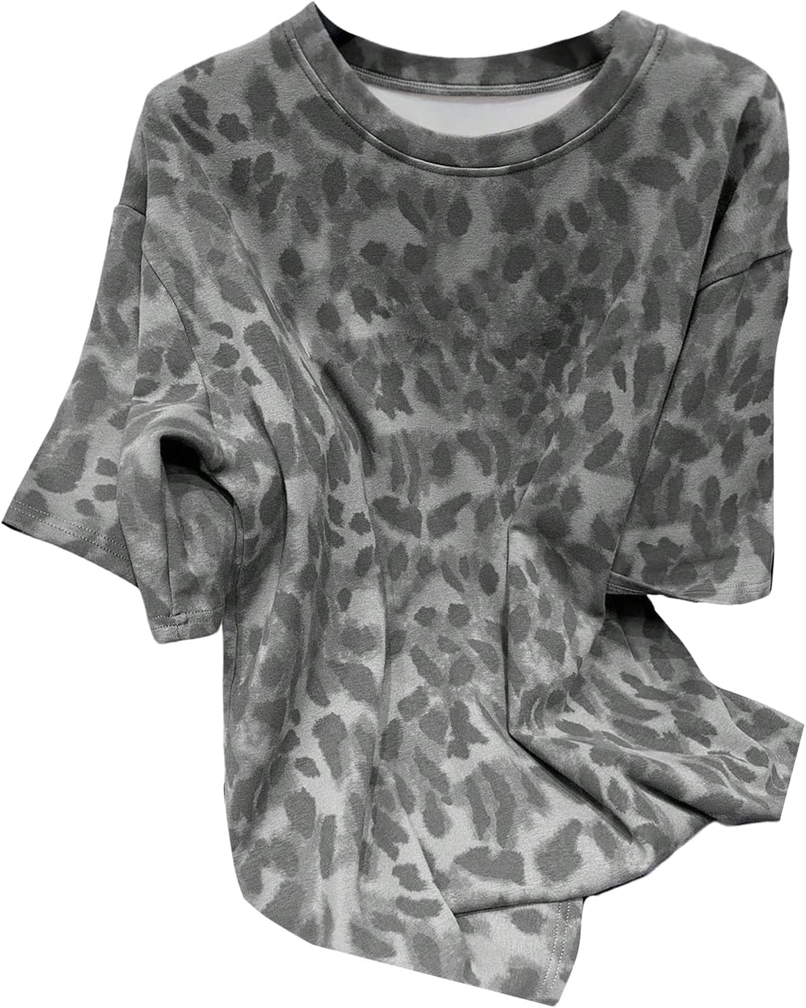 SOLY HUX Women's Leopard T Shirt Cheetah Print Short Sleeve Tee Summer Streetwear Casual Tops