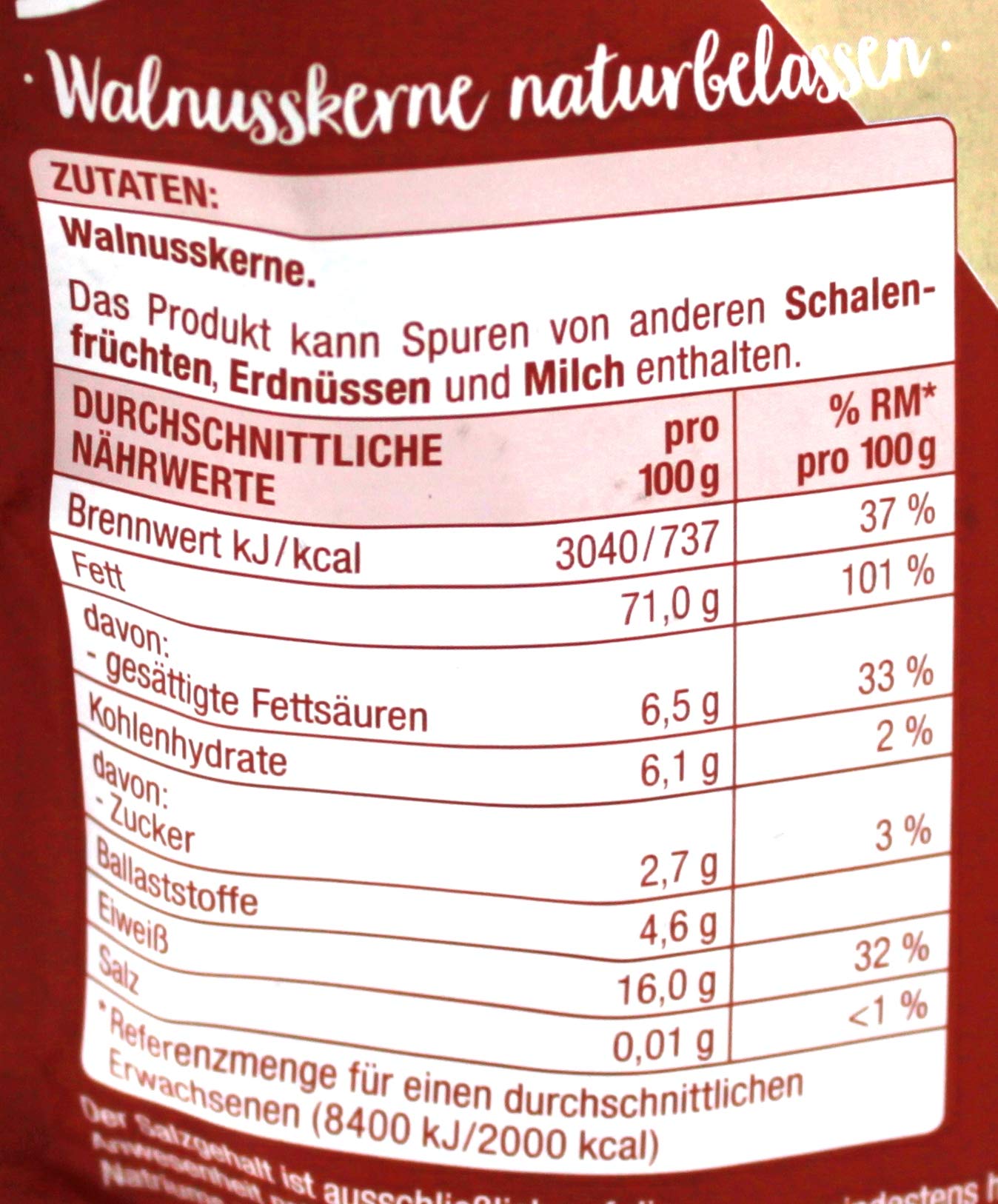 Gut & Günstig Walnusskerne naturbelassen, 6er Pack (6 x 200g)