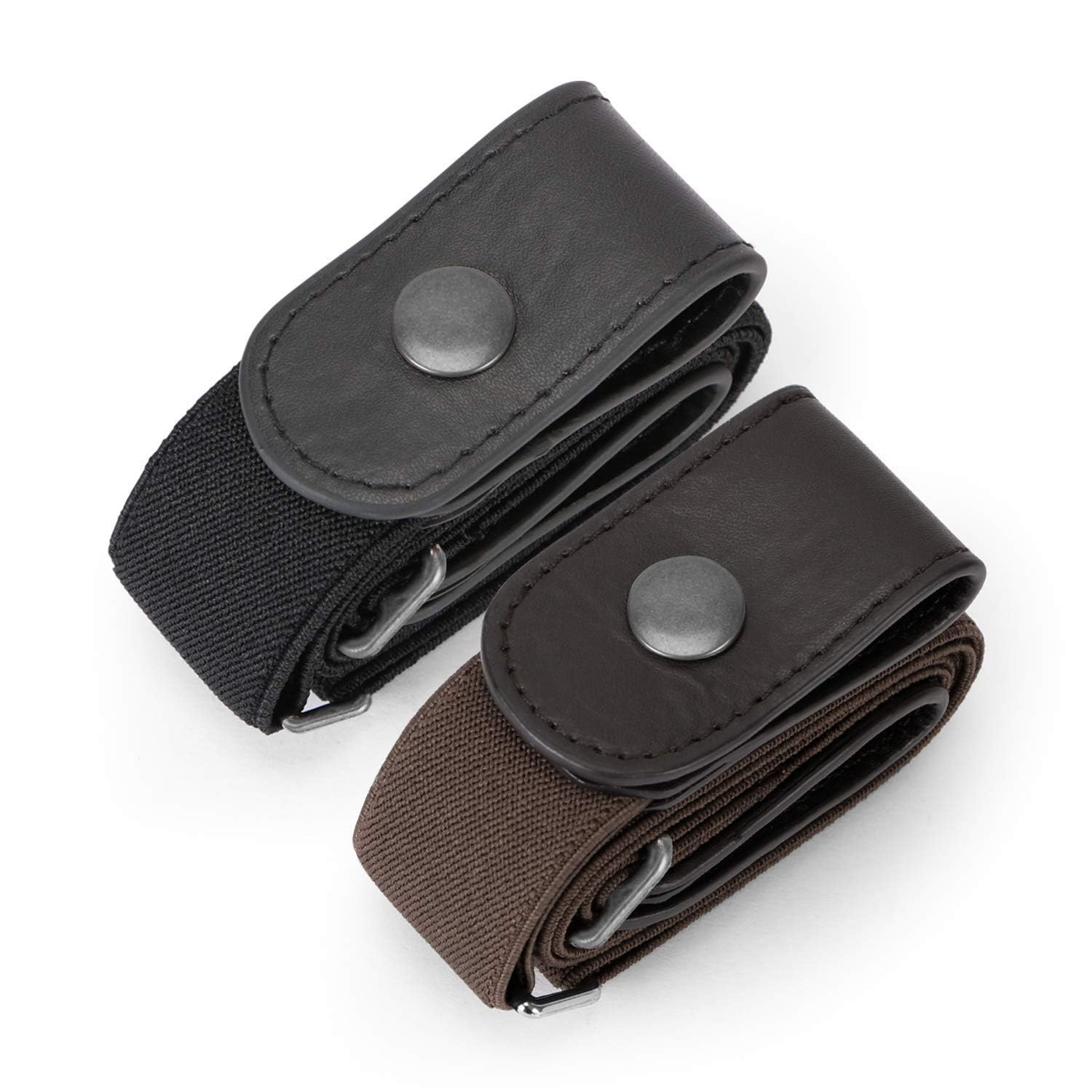 2 Pack No Buckle Elastic Belt for Women Men, Buckle Free No Bulge No Hassle Invisible Stretch Belt for Jeans Pants Trousers-image-34