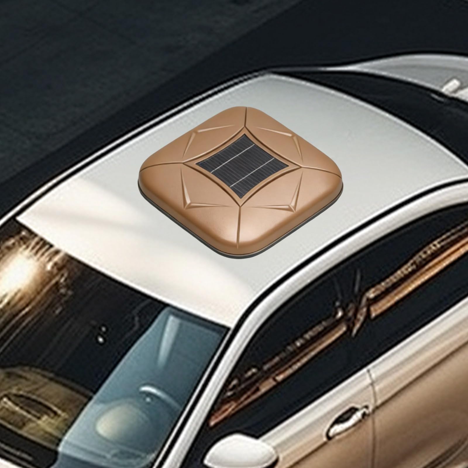 Automatic Retractable Car Cover with Solar Charging/Remote Control – All-Weather Waterproof, Windproof & Snowproof, Anti-Theft Alarm, for SUV Sedan, Outdoor Indoor Use Gold-YM