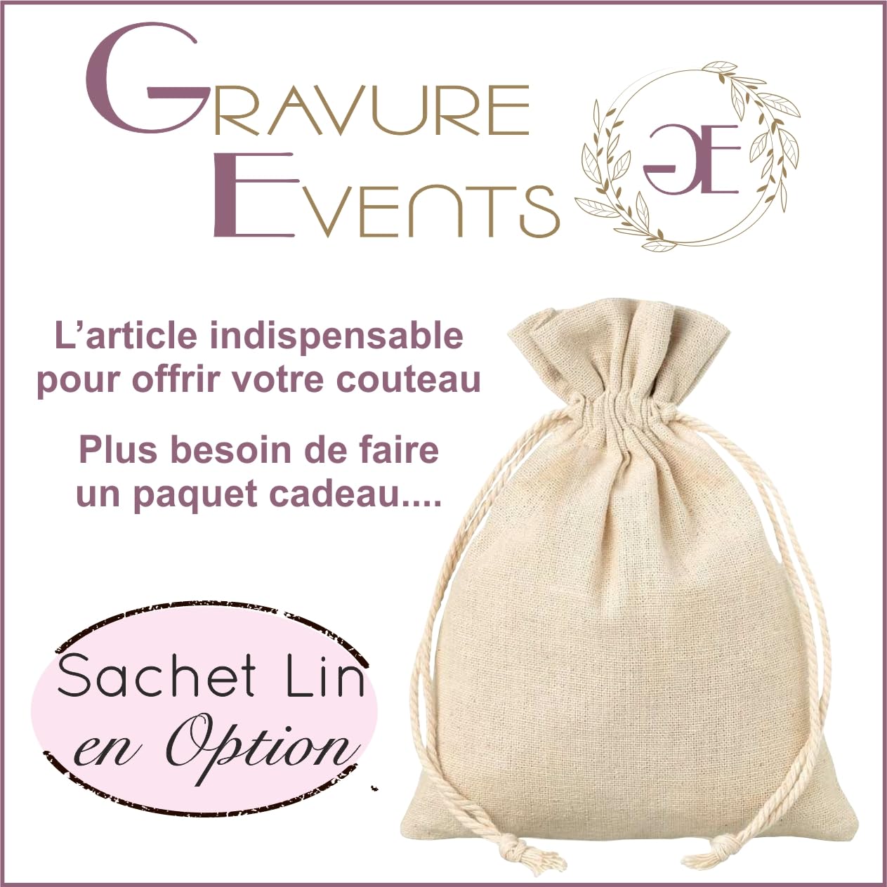 Gravure Events - Couteau de Marque Laguiole Bougna personnalisé avec prénom gravé - Cadeau pour homme : fête des pères, papa, tonton, grands pères (papi, papy) anniversaire, noël - burl (Lame 10.5cm)